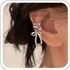 Yienate Funky Bow Ear Cuff Orecchini Argento Statement Bow Tie Ribbon Non-Piercing Cuff Orecchini Cartilagine Hoop Clip On Wrap Orecchini Nastro Bowknot Wedding Orecchini Gioielli per Donne e Ragazze