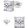 Morfetto Moissanite Orecchini Uomo Donna Argento 925 Placcatura Oro 18K | Orecchini Punto Luce Ipoallergenici Argento S925 con Moissanite Taglio Princess Brillante Color D VVS1 Alternativa Diamante