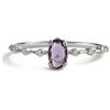 PERIMADE Anello impilabile con ametista naturale, da donna, con zirconia cubica, impilabile, ipoallergenico, in argento Sterling 925, per compleanno, anniversario, mamma, moglie