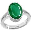 CLEANGEMS Clean Gems 3vr3325, anello regolabile in argento Sterling 925 con smeraldo/panna da 3,25 ratti o 3 carati, con gemma naturale certificata astrologica, unisex, 3vr3325, argento, smeraldo, Argento,