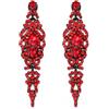 EVER FAITH Orecchini lunghi da donna con strass e cristalli, stile vintage anni '20, ispirati al Gatsby, a forma di goccia