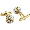 Homxi Gemelli Camicia Uomo Sposo,Nodo Gemelli in Acciaio Inossidabile Gemelli Argento Oro