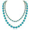 EVER FAITH Collana con Turchese Blu e Orecchini Set da Donna, Vintage Boho Turchese Chunky Statement Bib Collana Gioielli alla Moda, 48.4 cm