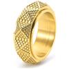 Ayoiow Anelli Uomo Piramide Girevole 9 mm, Acciaio Inox| 12-30