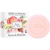 JEANNE EN PROVENCE Sapone Solido Corpo e Mani Profumo Pesca di Vigna 100g | 95% di ingredienti di origine naturale, Prodotto in Francia a Grasse