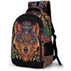 WECECE Zaino Scuola Wolf Pattern Ragazzi 15 Anni Borsa Scolastica Animal Wolve Studenti Classe 8-10 Cartella Scolastica, Durable Impermeabile Tempo Libero Sport Bookbag