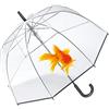 happy rain Ombrello automatico a campana trasparente pesce rosso, trasparente, 90 cm, Playful