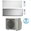 Daikin Climatizzatore GARANZIA ITALIA Daikin Stylish Bianco + Silver WiFi Dual Split Inverter 7000 + 15000 BTU con U.E. 3MXM52A Classe A+++/A++ NOVITÀ