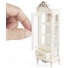 Odoria Casa delle Bambole Vetrinetta Miniatura Scala 1/12 Un'Anta Bianco | con Specchio, per Soggiorno in Miniatura, per Camera da Letto di Casa delle Bambole, Vintage, Legno
