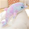 OUKEYI Delfino di 50 cm / 19.7 in, peluche a forma di delfino, super morbido, per ragazzi e ragazze, cuscino per dormire, idea regalo (orchidea viola)