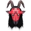 Obelunrp Maschera da diavolo capra corno a testa intera 3D, costume cosplay di Halloween mostro demone spaventoso