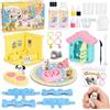 VBACALA Kit Squishy Fai da Te 6+, Crea Cuccioli Morbidi e Casetta DIY | Con 100 ml silicone AB 1:1, 6 stampi di cuccioli, 4 pigmenti, casetta, sacchetti, pendenti e strumenti creativi