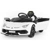 Garvee Auto Elettrica 12V per Bambini Lamborghini Telecomando Bianco | Porte Idrauliche, Luci LED, Bluetooth, USB e Avviamento Morbido