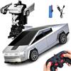 KBIBCK Tesla Transform - Auto radiocomandata da 2,4 GHz | Robot auto radiocomandata in scala 1:18 con trasformazione One-Key e rotazione a 360°, regalo di Natale per bambini