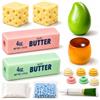 Siebkorb Kit da 6 pezzi, kit per creare squishy fai da te con burro di formaggio, mango e arachidi, kit per creare palline antistress ASMR con spine, pompa ad aria e strumento di espansione (6 pezzi)