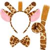 YUSHWENPTY Costume Giraffa 3 Pezzi con Cerchietti Orecchie giraffa Coda Papillon | Set di Costumi Animali Giraffa Orecchie Fascia Bowtie Coda Dress Up Carino Costume per Halloween Carnevale Cosplay Festa