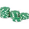 Pokeo 25 Fiches Poker Dice Verdi ABS 11,5g Senza Valore Stampato Confezione da 25 Pezzi per Poker Texas Holdem Blackjack Ricarica Set Poker
