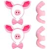 ZOSIGN 8 Pezzi Orecchie Maiale Costume, Set Costume da Maiale, con Fascia con Orecchie, Naso, Coda e Papillon, Accessori per Costumi di Animali, Idéal pour Halloween, Carnaval ou Soirées Déguisées