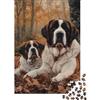 VNXTPQLKWMDJ Cane San Bernardo Puzzle 1000 Pezzi Foresta dAutunno Puzzle per Adulti Carta Rilassante Decorazione Famiglia Regalo Speciale 52x38cm/1000pcs