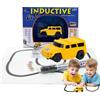 Generico Magic Inductive Toy Truck - Line Following Construction Vehicle | Automatic | Smart Optical Sensor Follows Any Hand-Drawn Black Line, Includes Marker Pen, 4 Button Batteries, Track Paper & English Manual