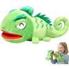 Clacce Peluche camaleonte mano burattino morbido mobile bocca giocattolo | Ruolo fantasioso e narrazione, ideale per compleanni, Natale, Pasqua, 30 cm (11.81 in)