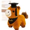 Generico Peluche Cavallo per Laurea Cuscino Morbido Abbracciabile | Bambole di peluche morbido con cappelli Per abbracciare, , sonnellini, collezionare, in cameretta, sul , sul divano, in