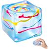 Henjunu Squishy Cubo di Ghiaccio, Gioco Sensoriale Antistress con Vortice | Morbida Consistenza da Stringere, Movimento Fluido, Formato Compatto per Tenere le Mani Occupate a Casa, Ufficio o Viaggio