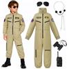 ReliBeauty Costume Pilota Bambini con Accessori, Travestimento Air Force Carnevale