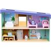 BlueY Set da gioco Muffins Home, casetta a due piani con quattro camere e balcone, 10 accessori, contiene esclusive figure muffin e calzini, oltre 28 cm
