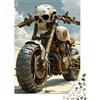 VNXTPQLKWMDJ Moto Teschio Puzzle 1000 Pezzi Carta per Adulti Stile Deserto Selvaggio Puzzle per Famiglia Relax Decorazione Regalo 38x26cm/1000pcs