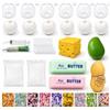 Siebkorb Kit da 17 pezzi, kit per creare squishy fai da te con burro di formaggio, mango, bucce di arachidi, kit per creare palline antistress ASMR con spine, pompa ad aria e strumento di espansione (17 pezzi)