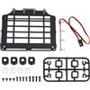 Annadue Portapacchi per Auto RC con Faretti, Portapacchi in Metallo con 4 Luci a LED, Aggiornamento Senza Trapano per Accessori per Camion Fuoristrada Cingolati RC in Scala 1/12 MJX H12Y