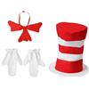 Baoblaze Set di Costumi con Cappello a Cilindro, Accessorio per Costume da Gatto, novità, Gioco di Ruolo con Guanti, Papillon per spettacoli di Cosplay e Feste, Papillon in Tessuto
