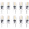 Jiotouhu 10 Pezzi G4 LED Lampadina 2W, AC/DC 12V, Equivalenti a 20W Lampada Alogena, Bianco Caldo 3000K, 200LM, Non Dimmerabile, Risparmio Energetico a LED, per Cappe, Lampadari