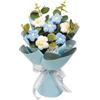 Wswqop Bouquet di Fiori All'uncinetto Già, Fiori Lavorati a Maglia, Regalo per La Festa Della Mamma, Bouquet di Fiori Artificiali Versatili per La, Blu