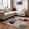 Olivo Tappeti OLIVO.shop Tappeto salotto moderno, tappeto camera da letto, tappeti moderni soggiorno, arredo, sala pranzo, diverse misure ART HALF MOON RED GREY (150x220 cm)