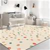 UUZEAI Tappeto moderno per bambini con pois colorati, morbido e antiscivolo, lavabile, per soggiorno, camera da letto, decorazione per cameretta, crema, 120x240cm