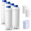 Molifal Delonghi - Set di filtri per acqua, 5 filtri dell'acqua per DLSC002, 4 pastiglie anticalcare e 8 pastiglie detergenti per macchine da caffè Delonghi Magnifica S, Dinamica, ECAM, ETAM