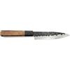 Comptoir Français des Saveurs Coltello Giapponese Petty 14 cm Damasco | Spelucchino con lama martellata e manico ottagonale in legno, per sbucciare, mondare e affettare con precisione