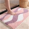 BLESWIN Tappeto Scendi Doccia Antiscivolo, Tappeto Bagno Grande, 50x80cm Rosa | Tappeto Bagno Assorbente, Lavabile in Lavatrice, Microfibra Soffice, Asciugatura Rapida, Retro in TPR, Per Bagno e Salotto