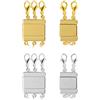 KISSPAT Separatore Collane Multiplo Oro Argento per Catene Impilabili Fermaglio | Separatore Collane Multiplo Oro e Argento Fermaglio per Catene Impilabili Clip Multipla Pratico Resistente per Gioielli
