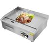 Fermoirper Piastra di cottura 3000 W, 22 pollici, rettangolare commerciale, in acciaio inox, per mense, catene di negozi, supermercati (2 pala 2 spazzole)