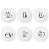 Iceten 6 mini piattini in ceramica a forma di gatto, piatti per salsa di tè, piccole ciotole per salsa di soia per sushi, salsa di soia, può contenere ketchup, salsa barbecue (bianco)