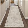PureCozy Tappeto Corridoio Lungo Beige 60x240cm Vintage Antiscivolo Lavabile in Lavatrice Scendiletto Tappeti Camera da Letto Cameretta Bambino Cucina Ufficio Runner Carpet Pelo Corto Rug