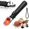 POYBPCY Cucchiaio termico per gelato ricaricabile, 4 livelli di temperatura, display LED, testa rimovibile in lega di alluminio, nero