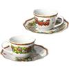 BRANDANI Christmas Set 2 Tazze Caffè Espresso con Piattino 14x6cm Porcellana Tavola di Natale