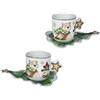 BRANDANI Racconti Tazzina Caffè con Piattino Natalizia Set 2 Pezzi Porcellana
