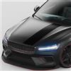 Finest Folia Adesivo da corsa per auto, 120 x 25 cm, per cofano, moto, autobus, accessori per auto, design tuning, striscia da corsa, tetto KX079 (01 nero lucido)