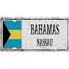 XVBCDFG Capital City Souvenir Copertura Targa Casa Muro Automobile Bar Garage Man Cave Decorazione con 4 Fori Bahamas Targa Auto per Donne Ragazze Uomini Ragazzi 30,5 x 15,2 cm