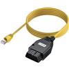 Justech Cavo Diagnostico da OBD2 a ENET da 2 m Cavo Adattatore da OBD2 a RJ45 Strumenti Diagnostici per Auto Serie F (dal 2009)